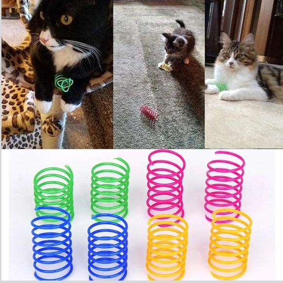 Colorful Coil Spring Cat Play Set - Picture 2 of 2